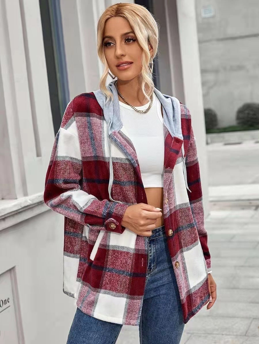 Plaid Pinnacle Woolen Hoodie