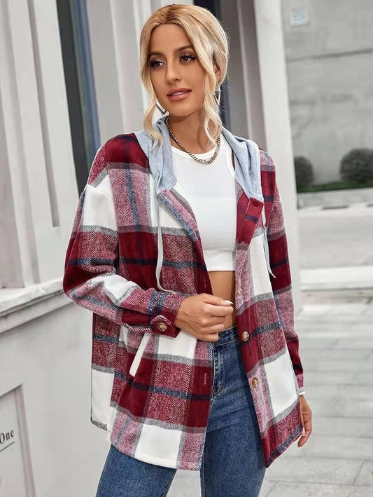 Plaid Pinnacle Woolen Hoodie
