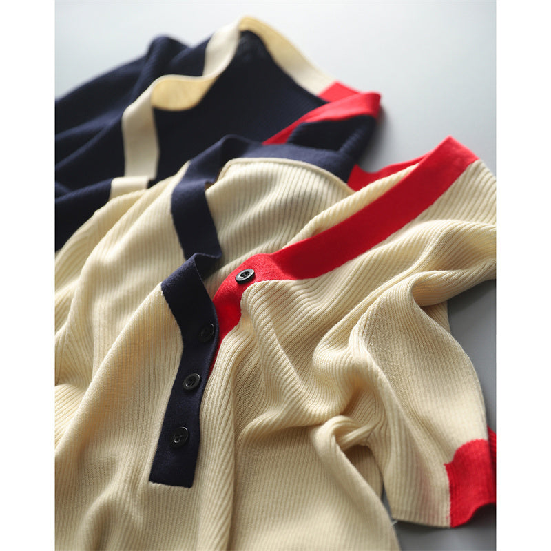 Urban Chic V-neck Blouse with Loose Short Sleeve