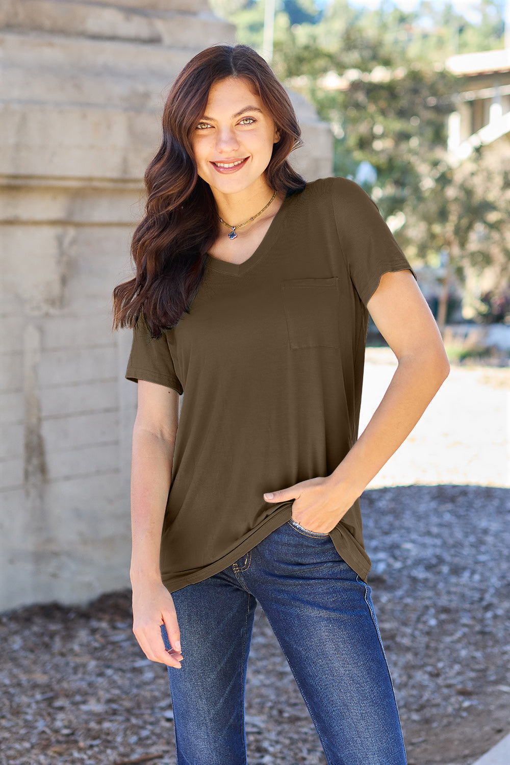 Timeless Style V-Neck Short Sleeve Top