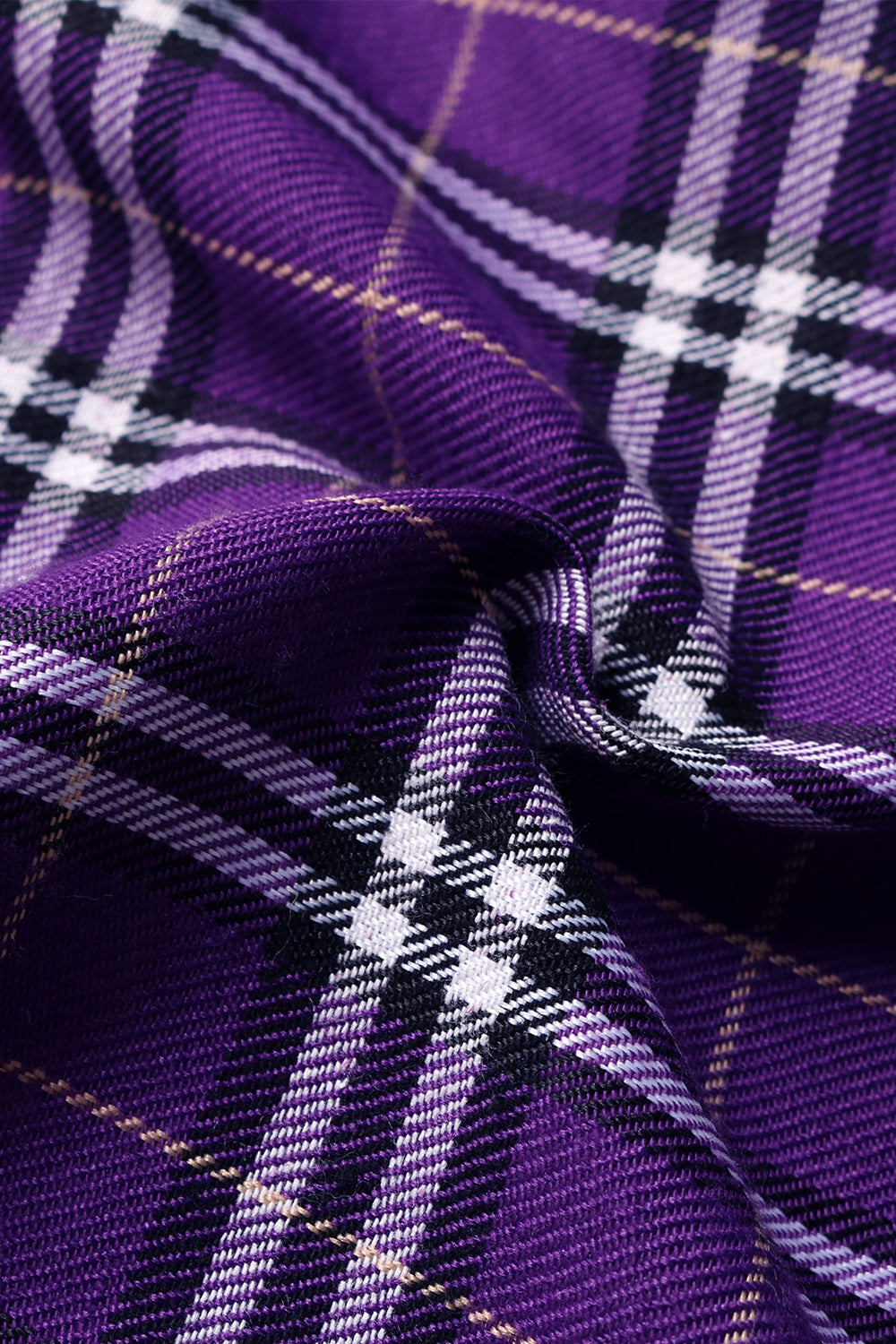 Vivid Voilet Plaid Straight Leg Overalls