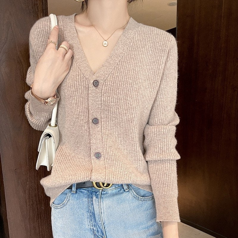 Simple Charms Ribbed Knit Cardigan