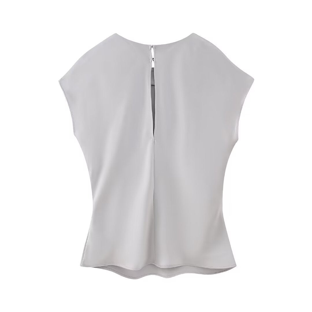 Silk Satin Top Bow Tie Midi Dress 2 Piece