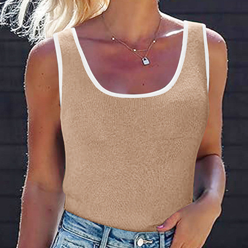 Stylish Sportswear U-neck Vest Casual Top