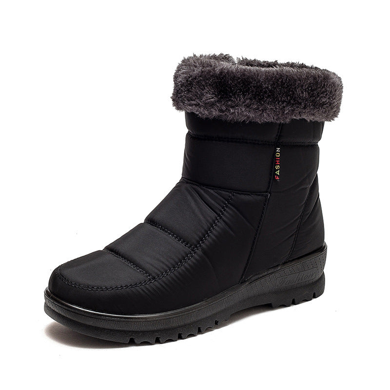 Warm Faux Fur Snow Low Heel Boots