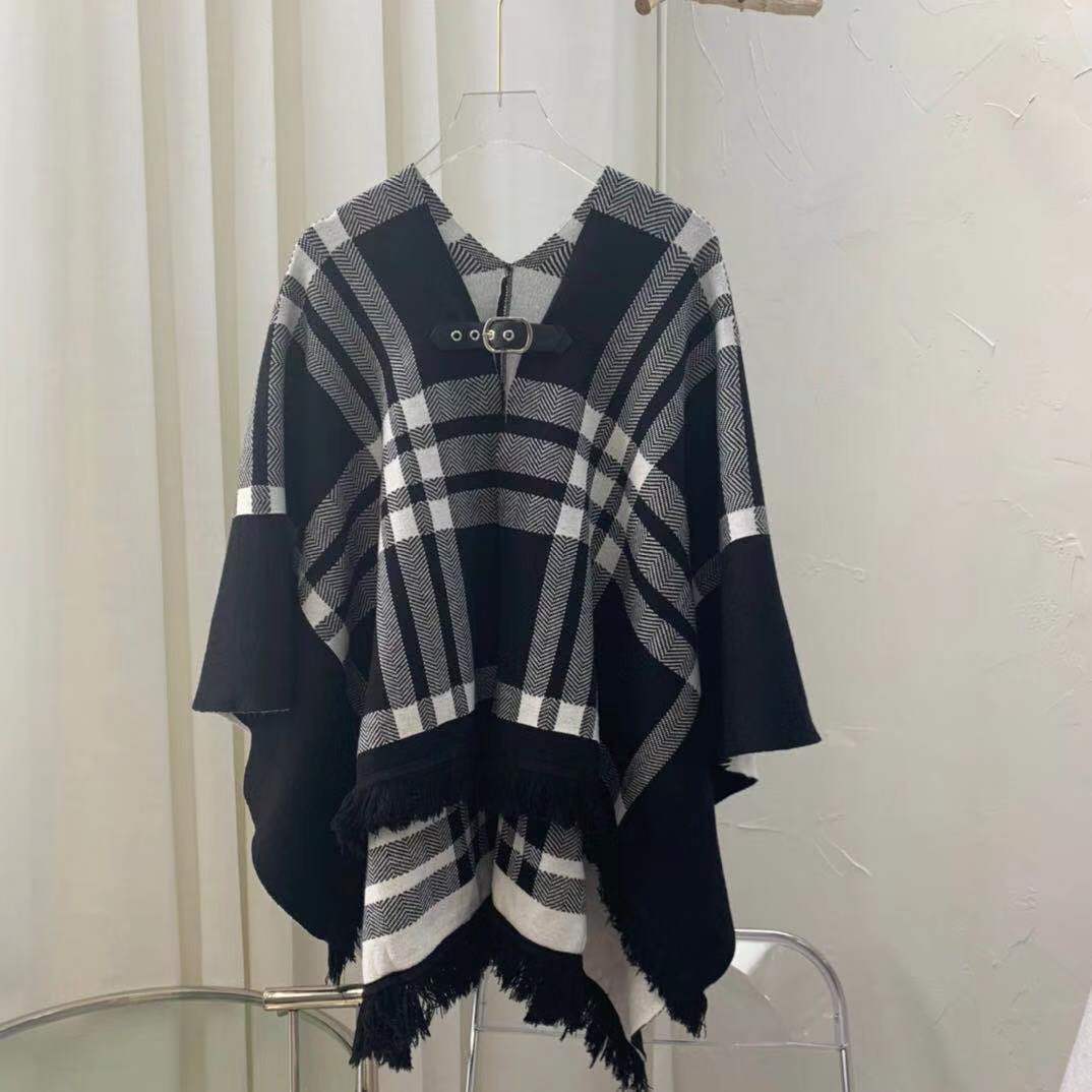 Hold You Close Plaid Wool Cape