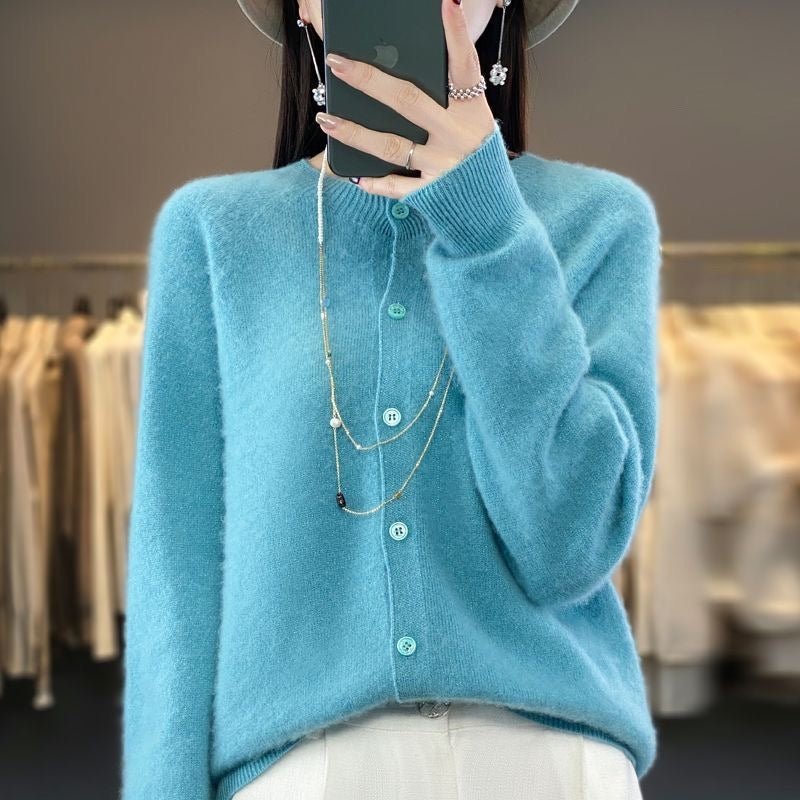 Cashmere Cardigan Sweater with Long-sleeve