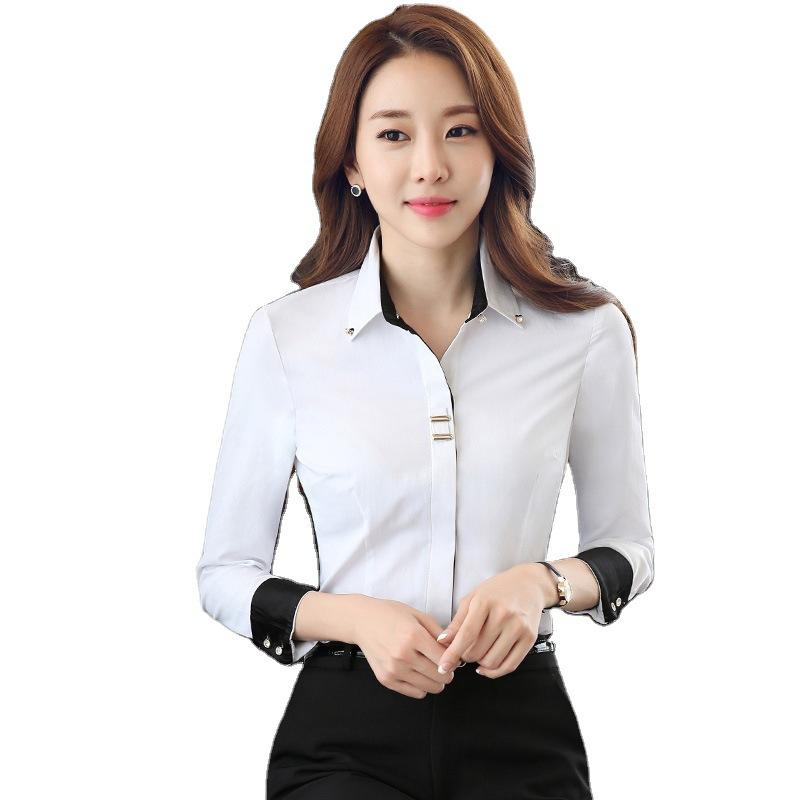 Professional Button Up Collared Long-sleeved Shirt