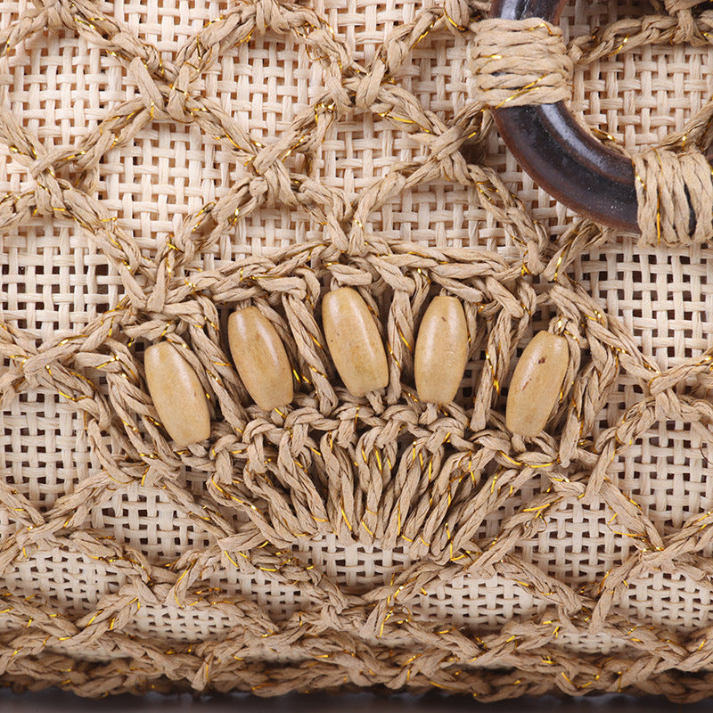 Unique Handwoven Straw Tube Style Bag