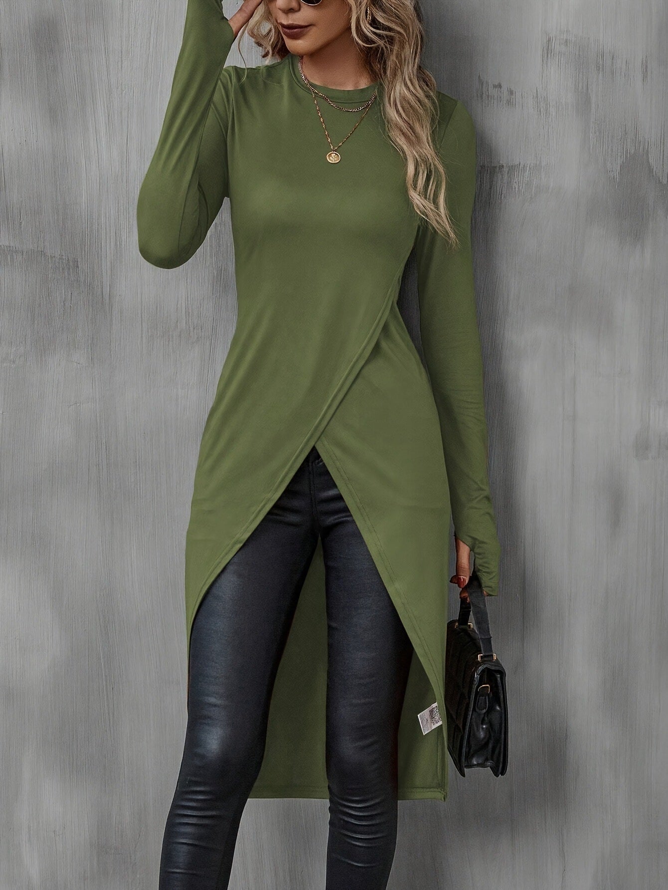 Artistic Retro Asymmetrical Design Top Pullover