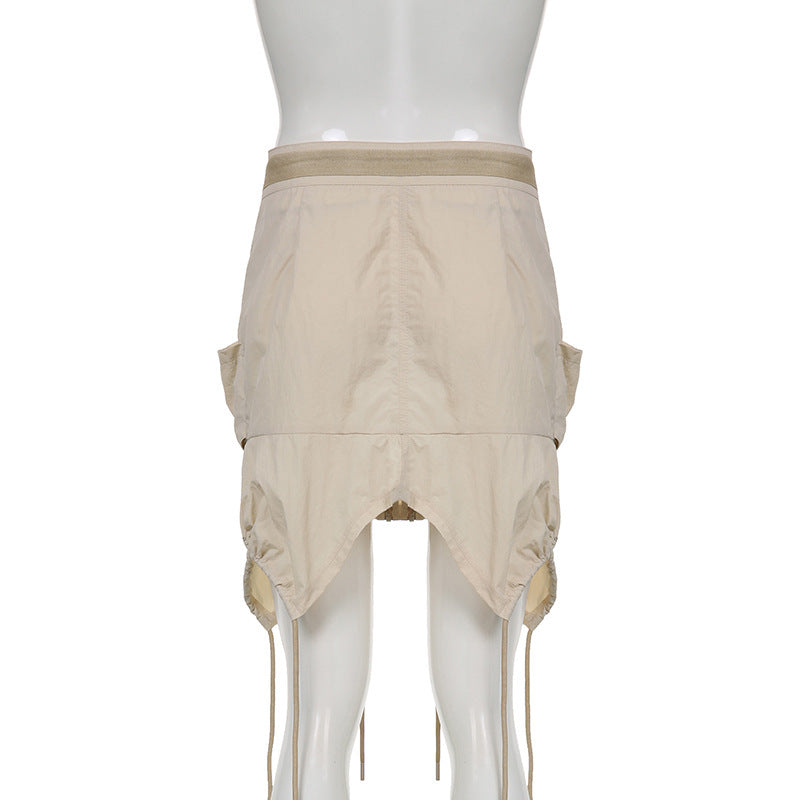 Asymmetric  Lace Up  Skirt