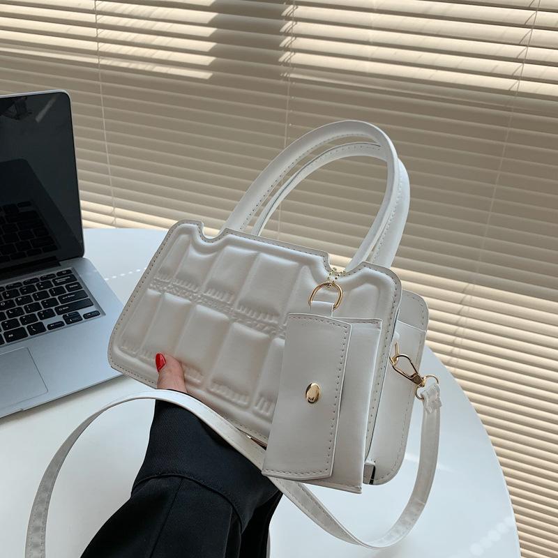 Candy Color Shoulder Bag With Small Wallet - 2 Piece Matching Set.