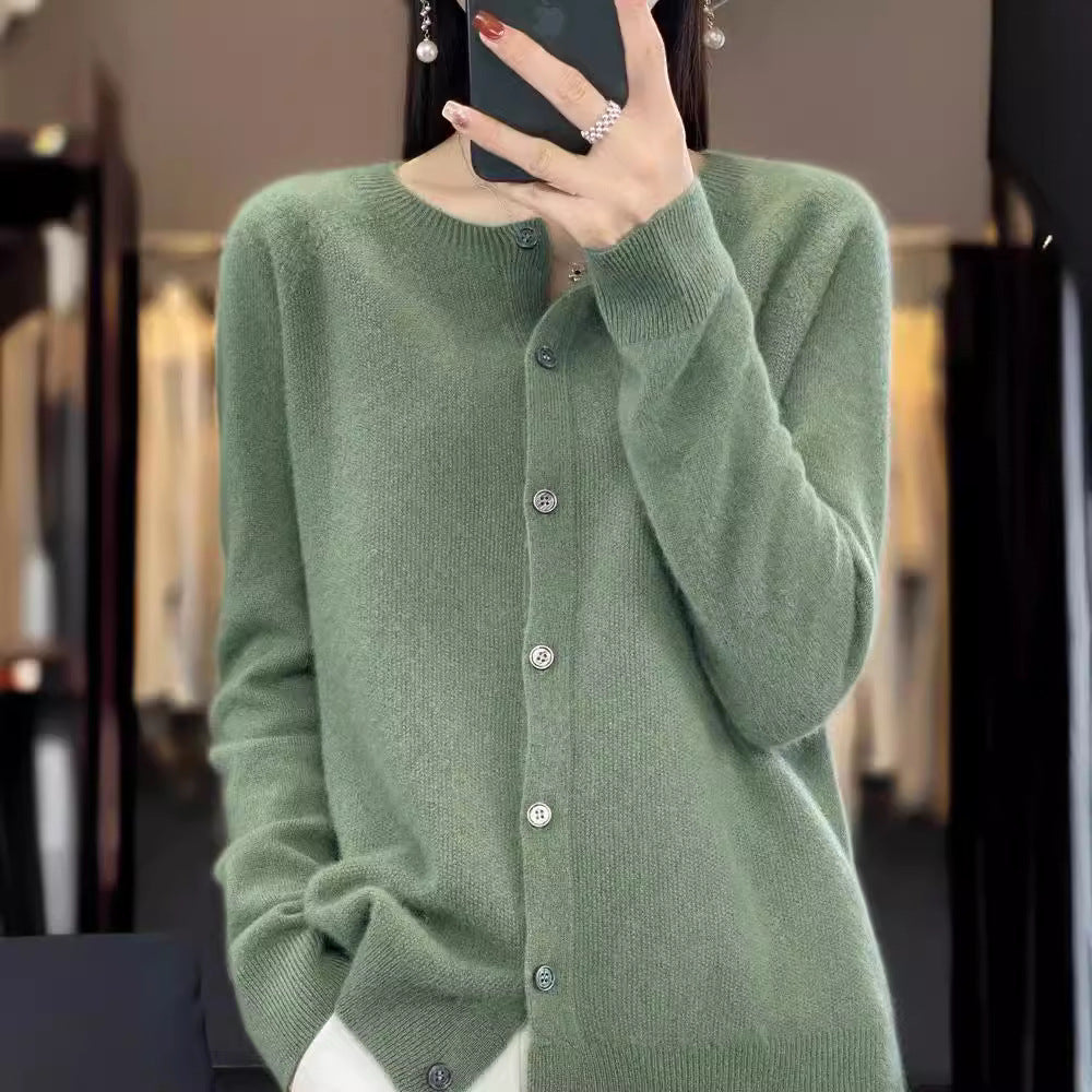 Cashmere Cardigan Sweater with Long-sleeve