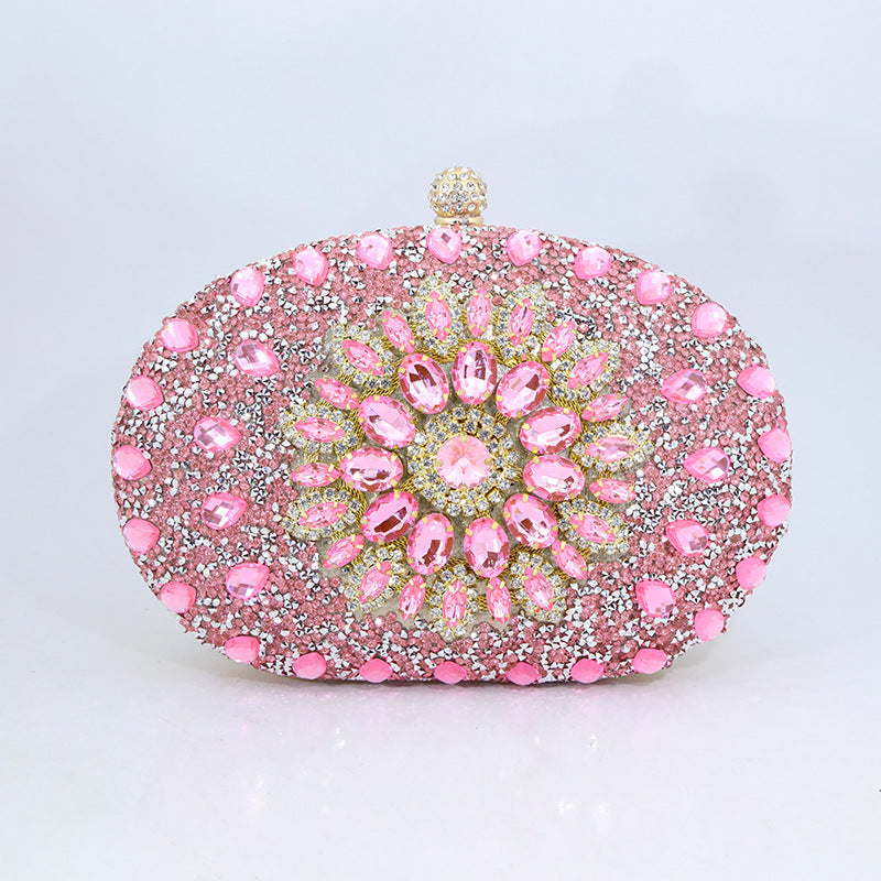 Sparkling Sunflower Style Diamond Evening Bag Clutch