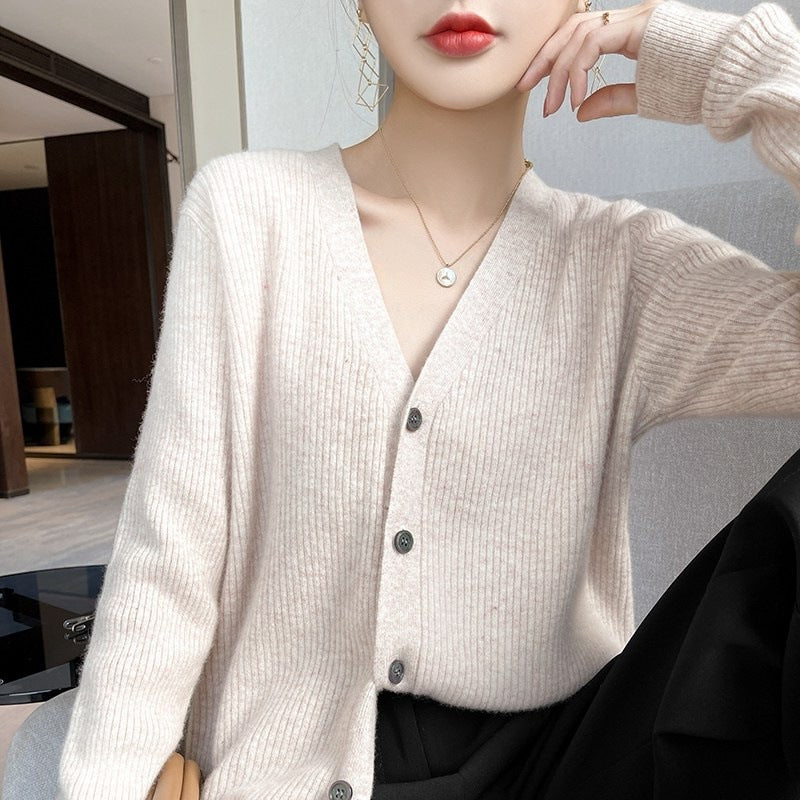 Simple Charms Ribbed Knit Cardigan
