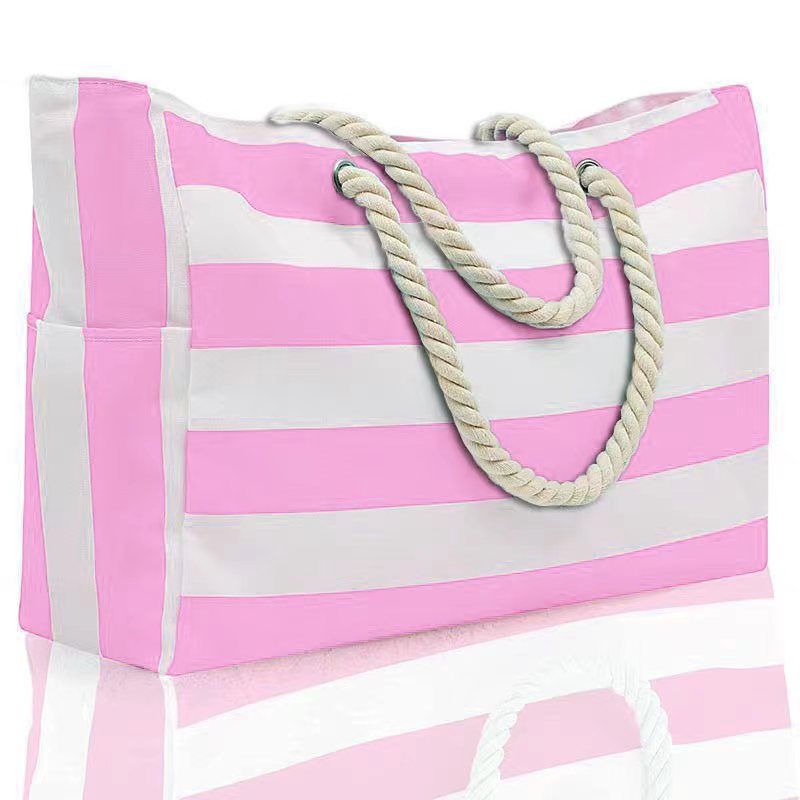 Canvas Striped Large Beach Traveling Bag