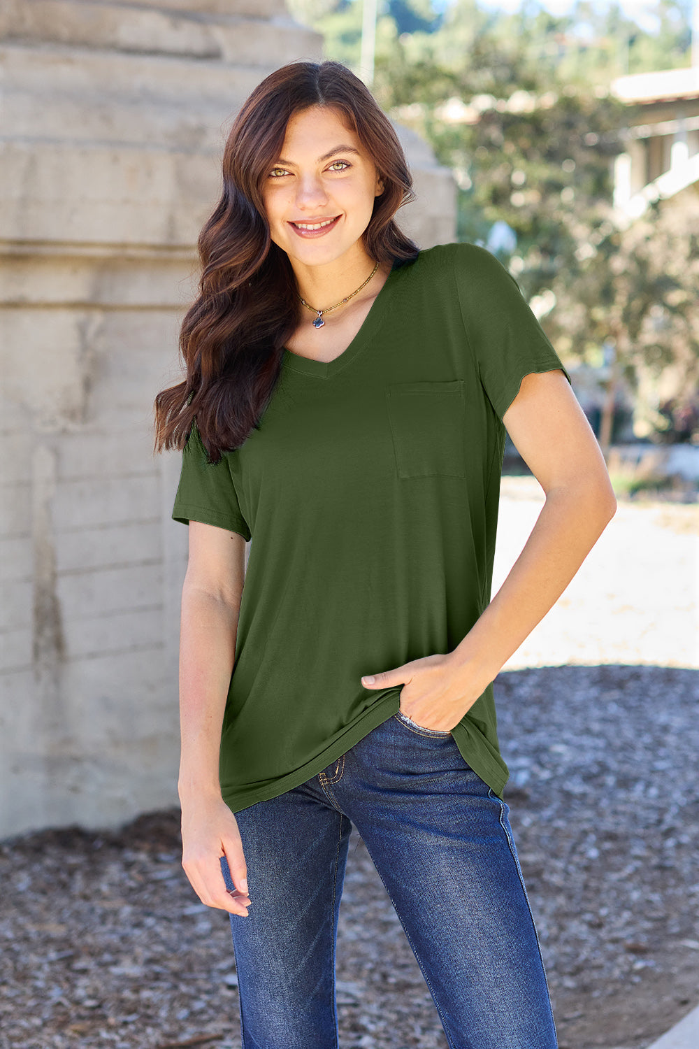 Timeless Style V-Neck Short Sleeve Top