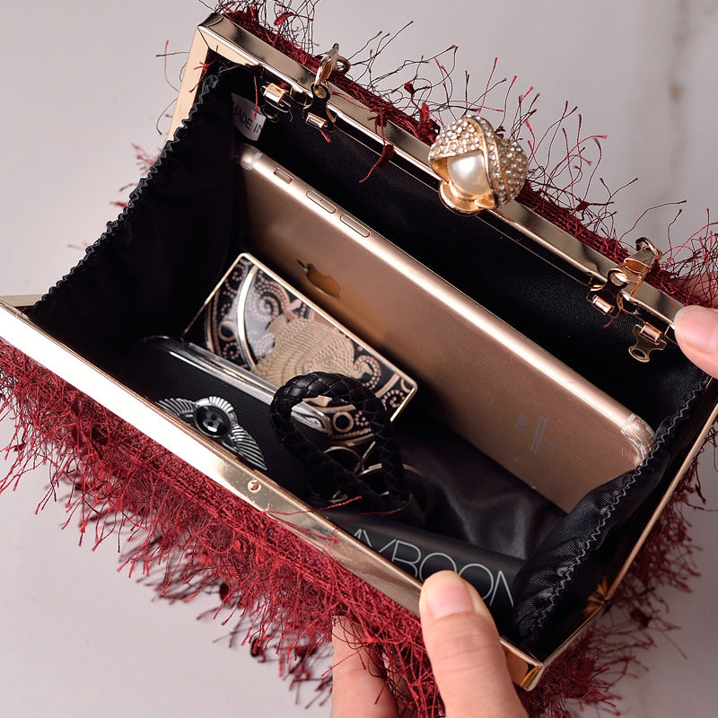 Flapper Style Roaring 20's Designer Tassel Square Handbag.