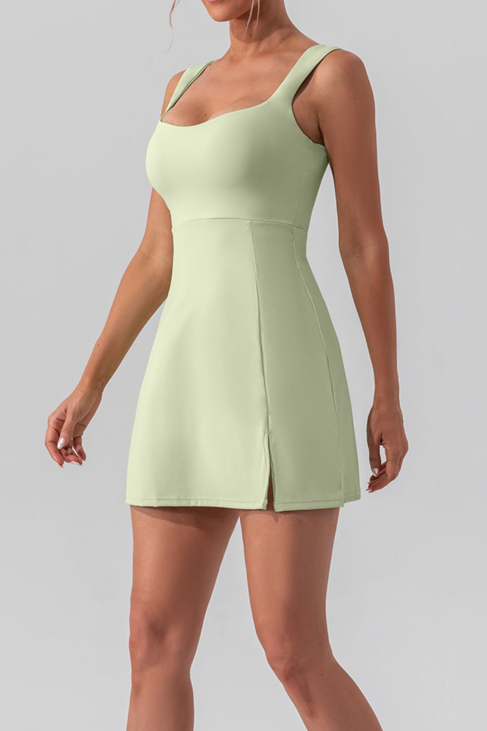 Active Mini Dress w/ Square Neck Sleeveless