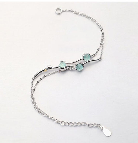 Handmade Playful Sea Dolphin Bracelet Sterling Silver - Adjustable Size.