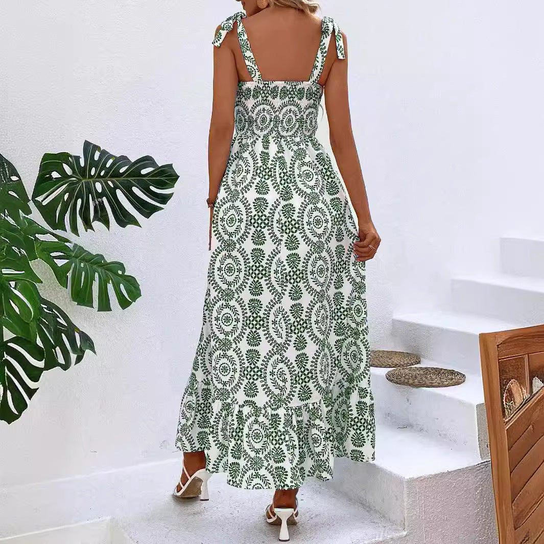 Summer Geometric Boho Sling Style  Dress