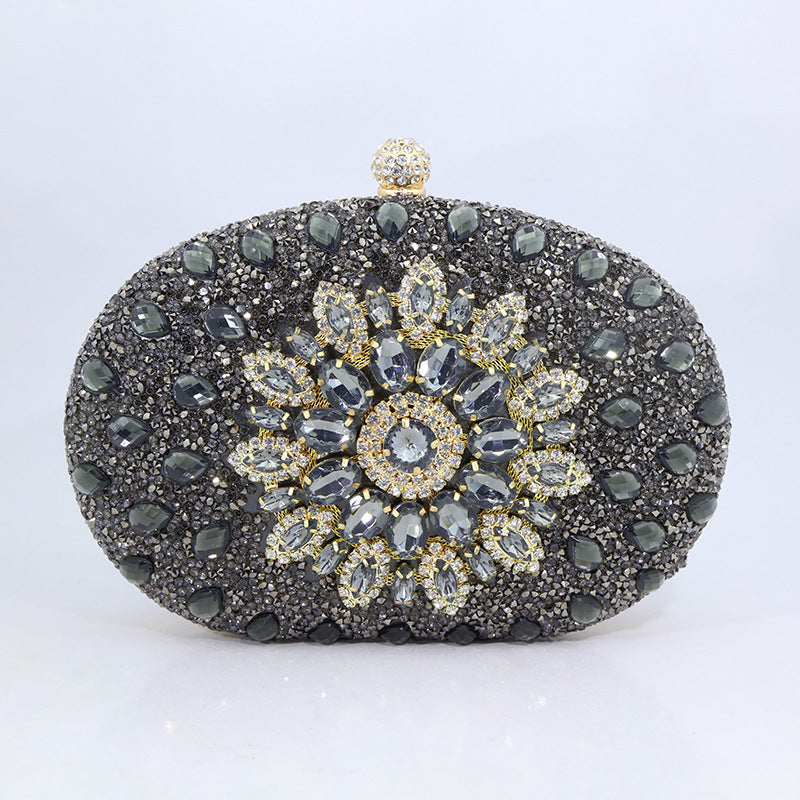 Sparkling Sunflower Style Diamond Evening Bag Clutch