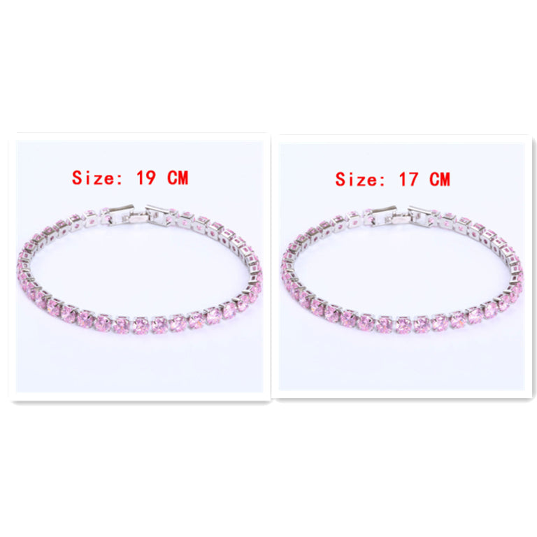 Dazzling Classic CZ 4 mm Tennis Bracelet - 5 Colors Available.
