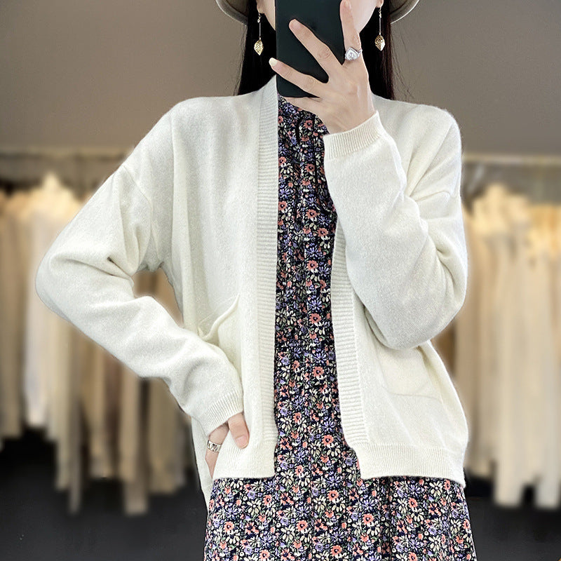 Soft  V-neck Loose Slimming Cardigan