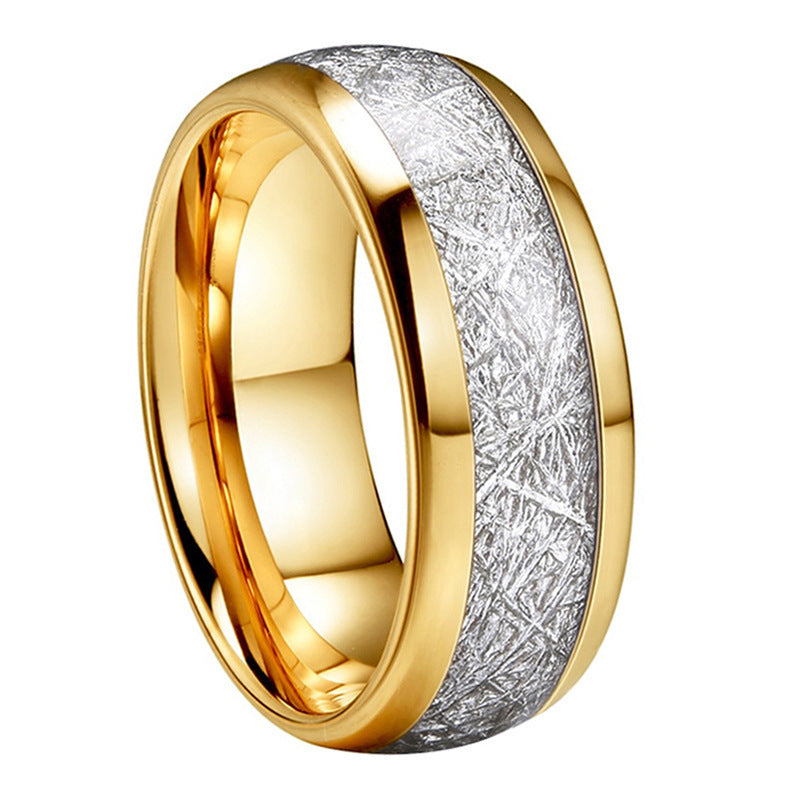 Two Tone Unisex Tungsten Inlaid Ring.