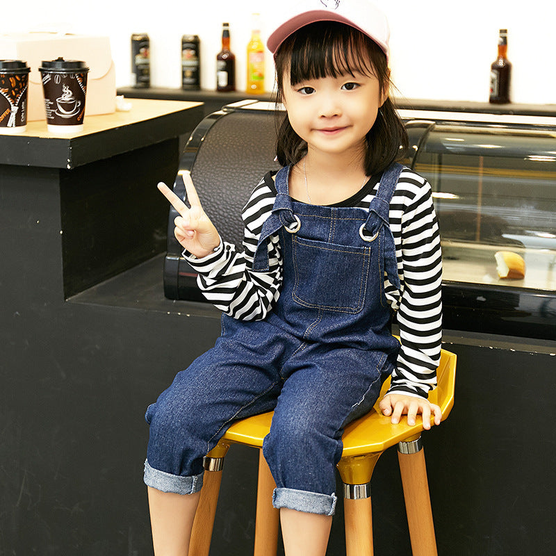 Mother And Daughter Denim Korean Top with Straps