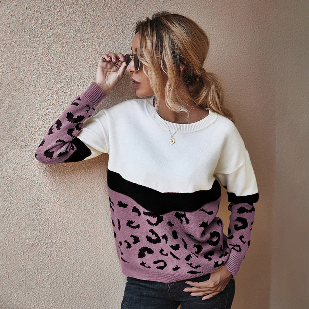 Chilly Wilderness Leopard Print Sweater Top