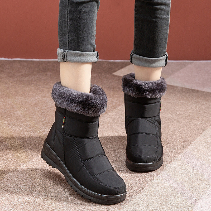 Warm Faux Fur Snow Low Heel Boots