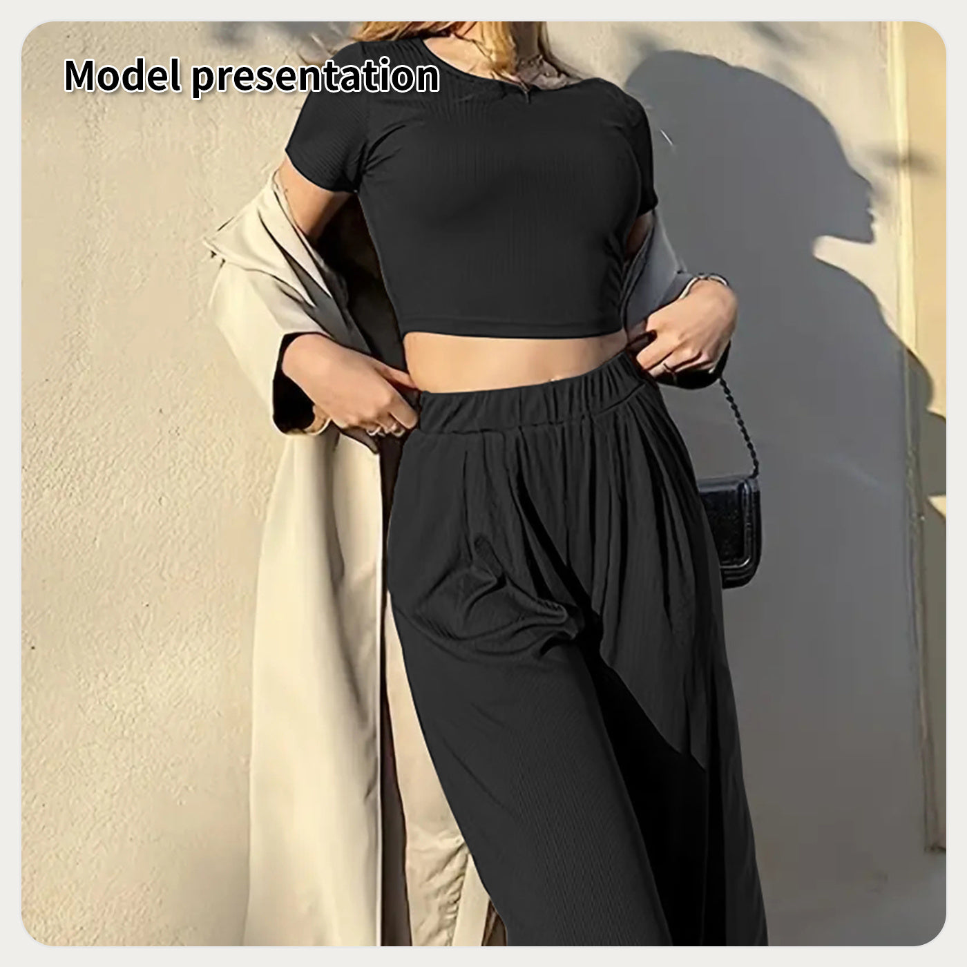 High Waist Tummy Control Pants with Short Sleeve Top