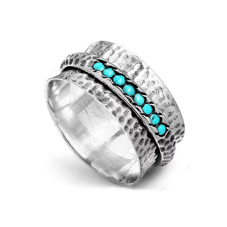 Retro Vintage Turquoise Rotatable Spinner Ring.