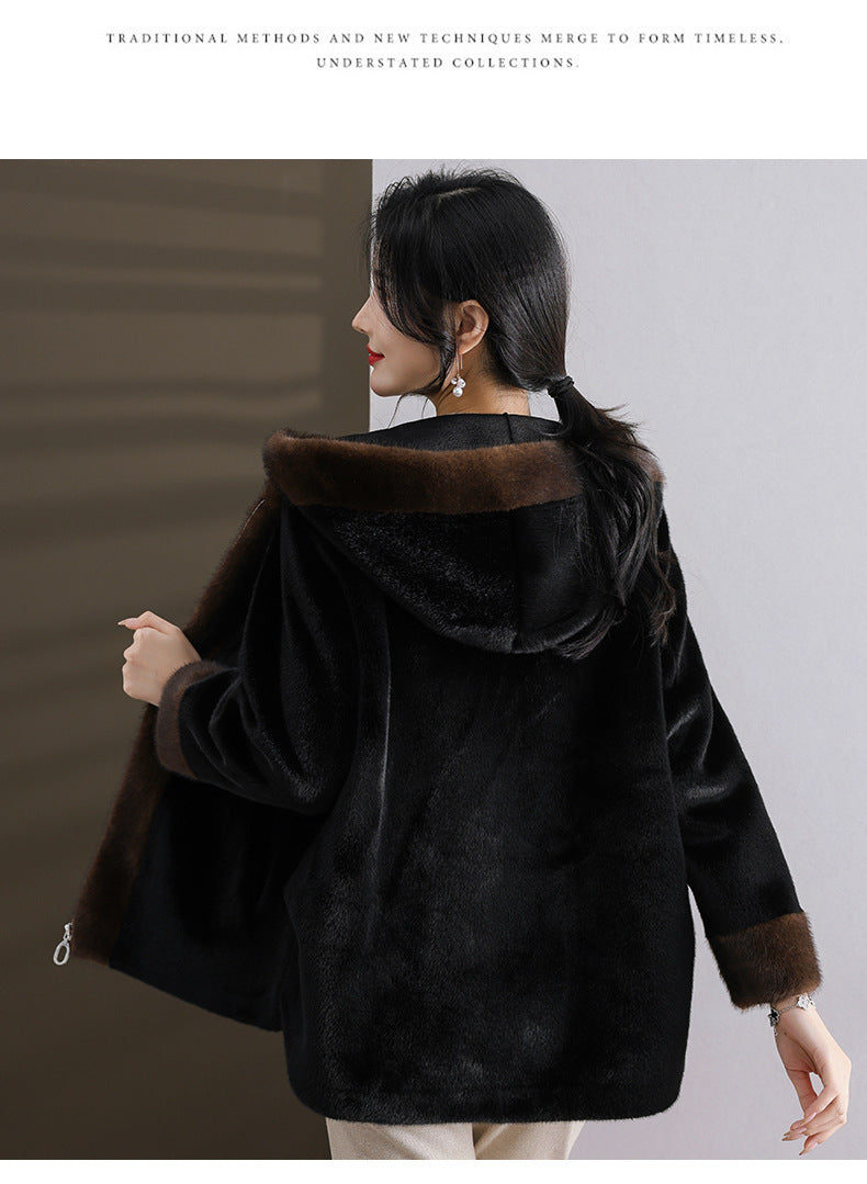 Stay Royal Mink Fur Hooded Coat