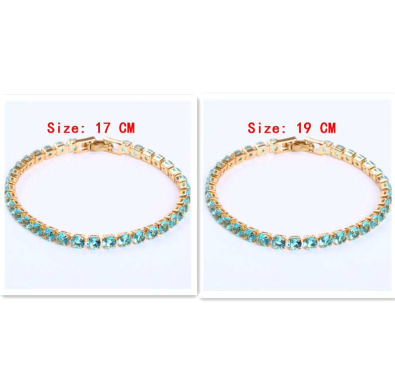 Dazzling Classic CZ 4 mm Tennis Bracelet - 5 Colors Available.