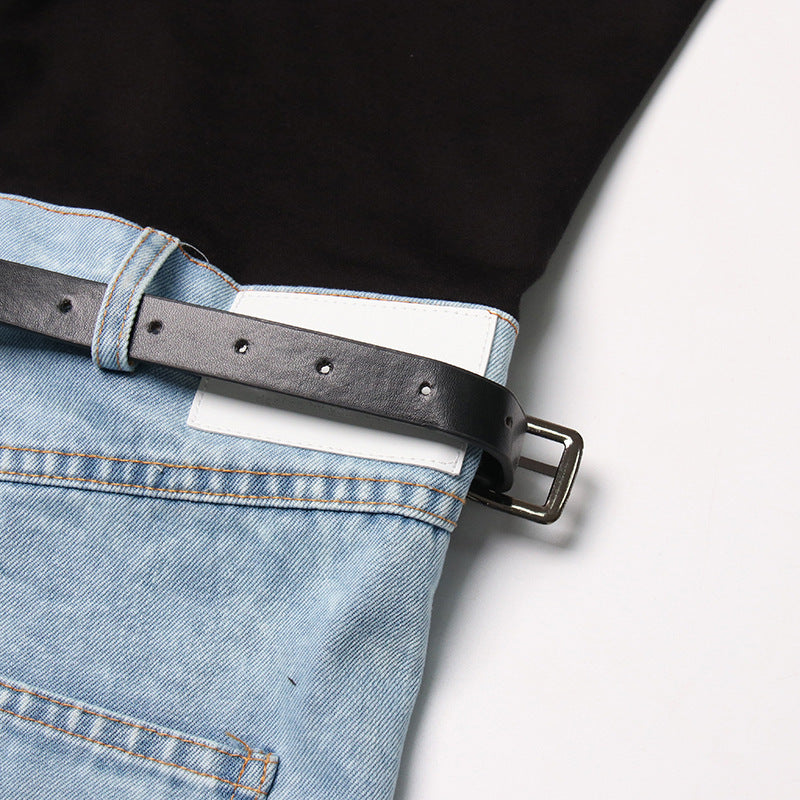 Street Style Slimming Straight Middle Pants