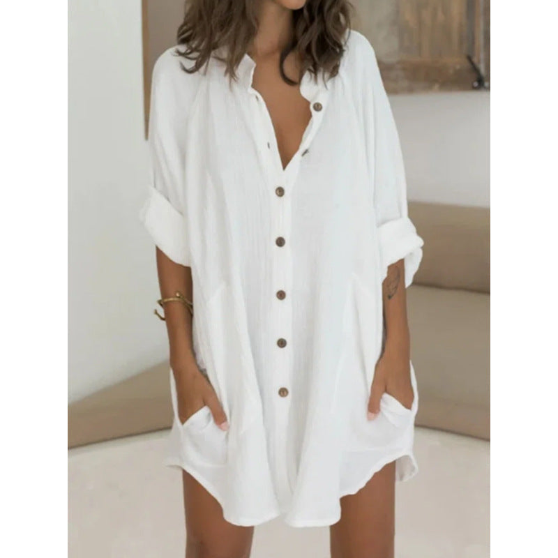 Relaxed Vibe Loose Casual Button Down Shirt