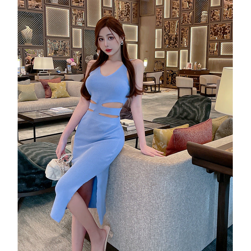 Slim Fit Sling Hip Knitwear Dress