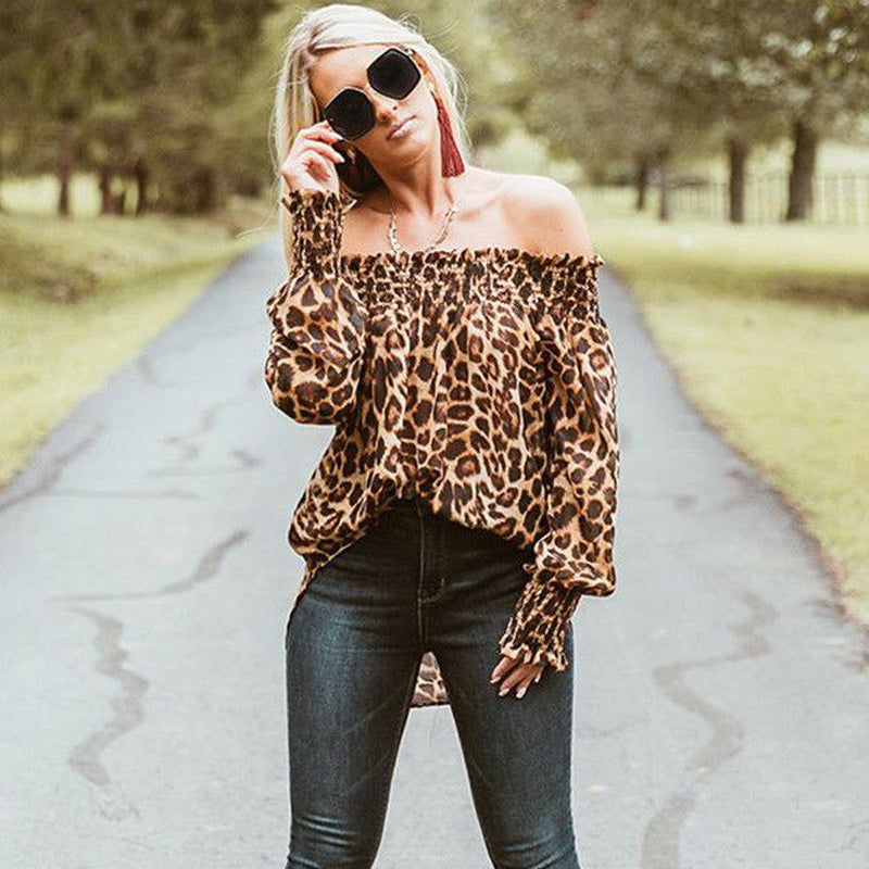 Sultry Off Shoulder Leopard Print Top
