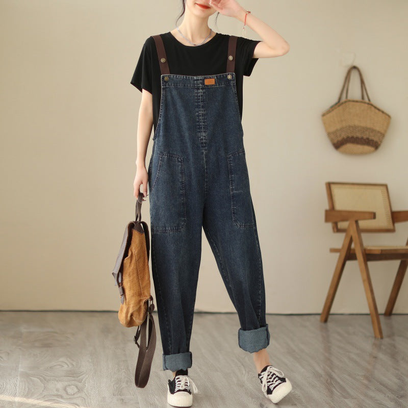 Easy Street Denim Strap Pants Overalls
