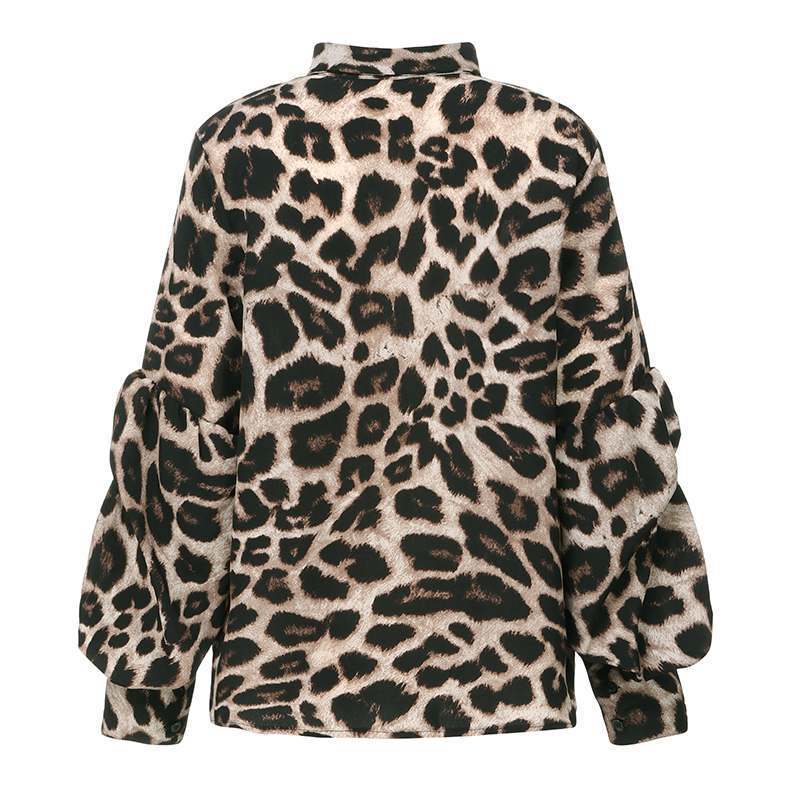 Bohemian Leopard Print Shirt with Long Sleeves