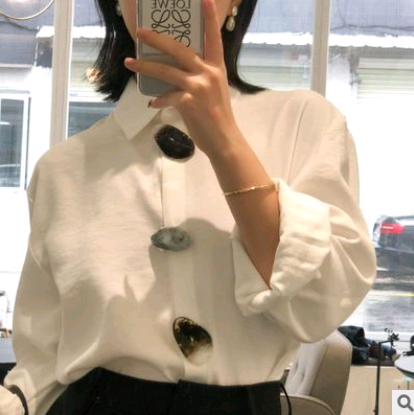 Classy Polo Collar Glass Button Shirt