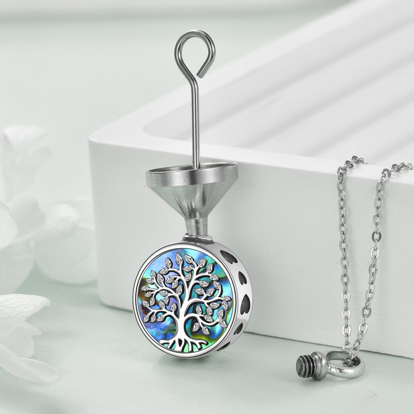 Sterling Silver Tree of Life Urn Necklace. Carry Your Loved One Close to Your Heart.