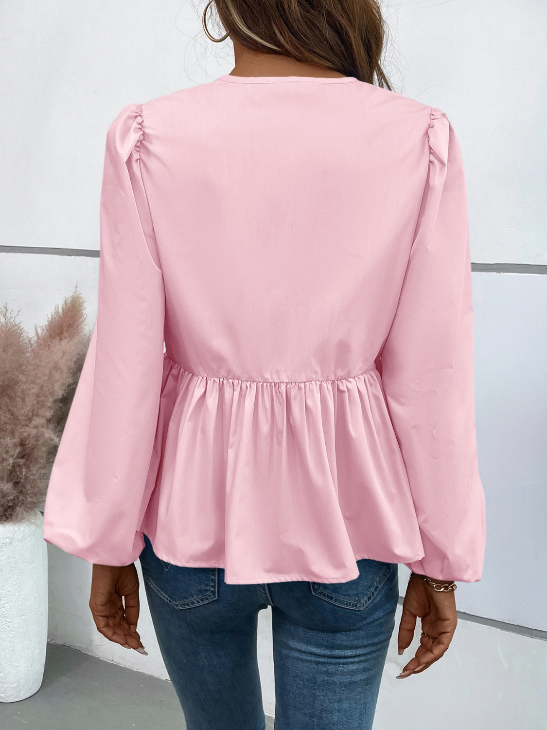 Ivy Lane Peplum Tied Blouse