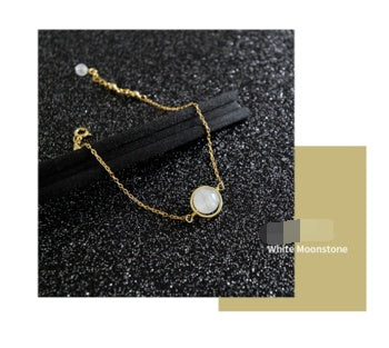 Boho Moonstone Aquamarine Bracelet Chain