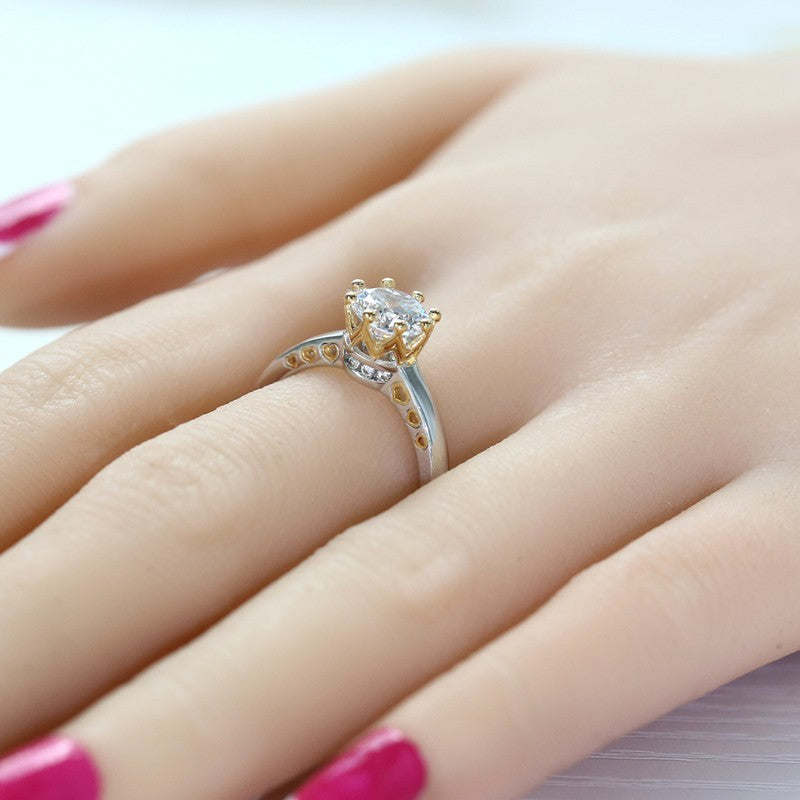 Cubic Zircon Heart Shape Ring
