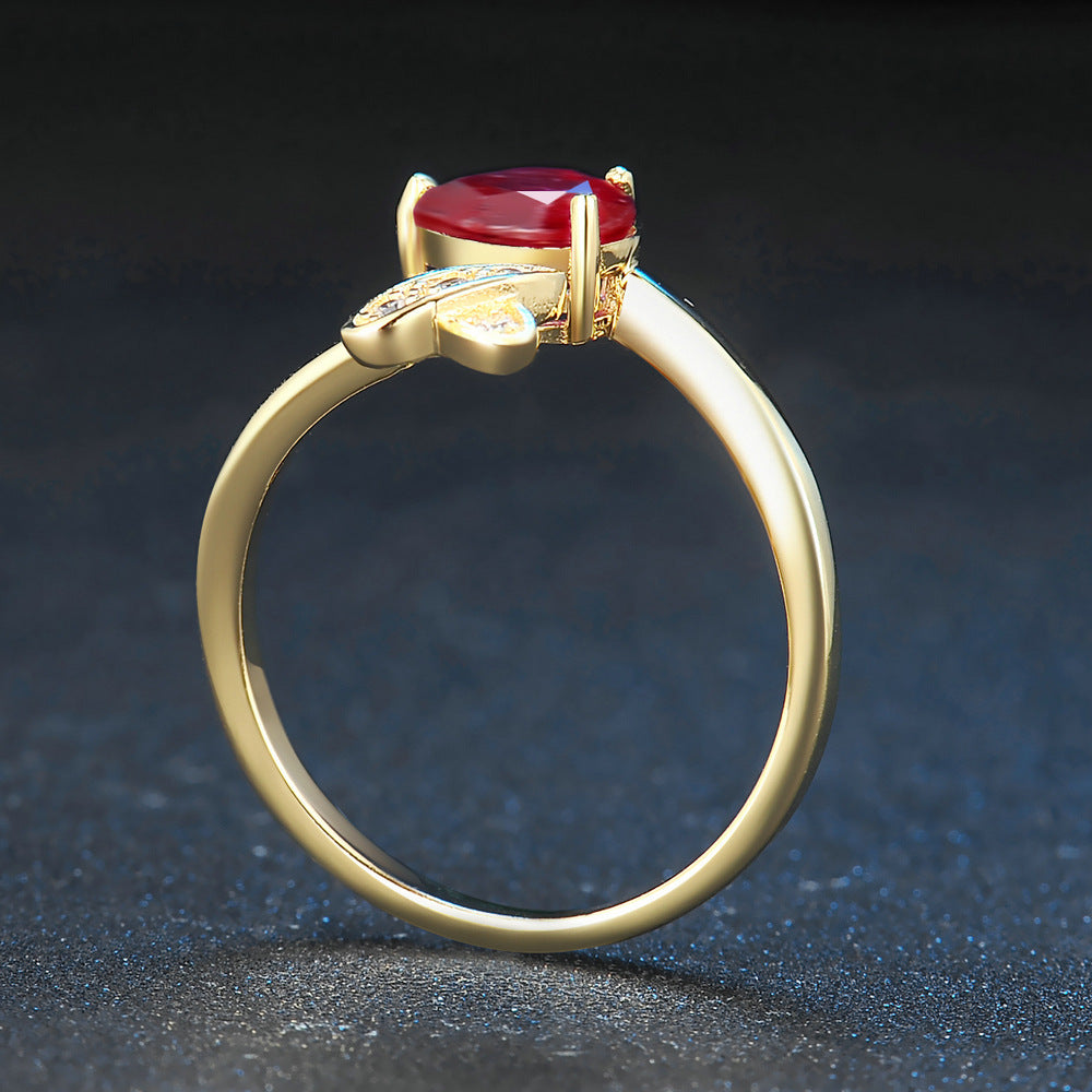 Natural Precious Ruby Ring - Adjustable.