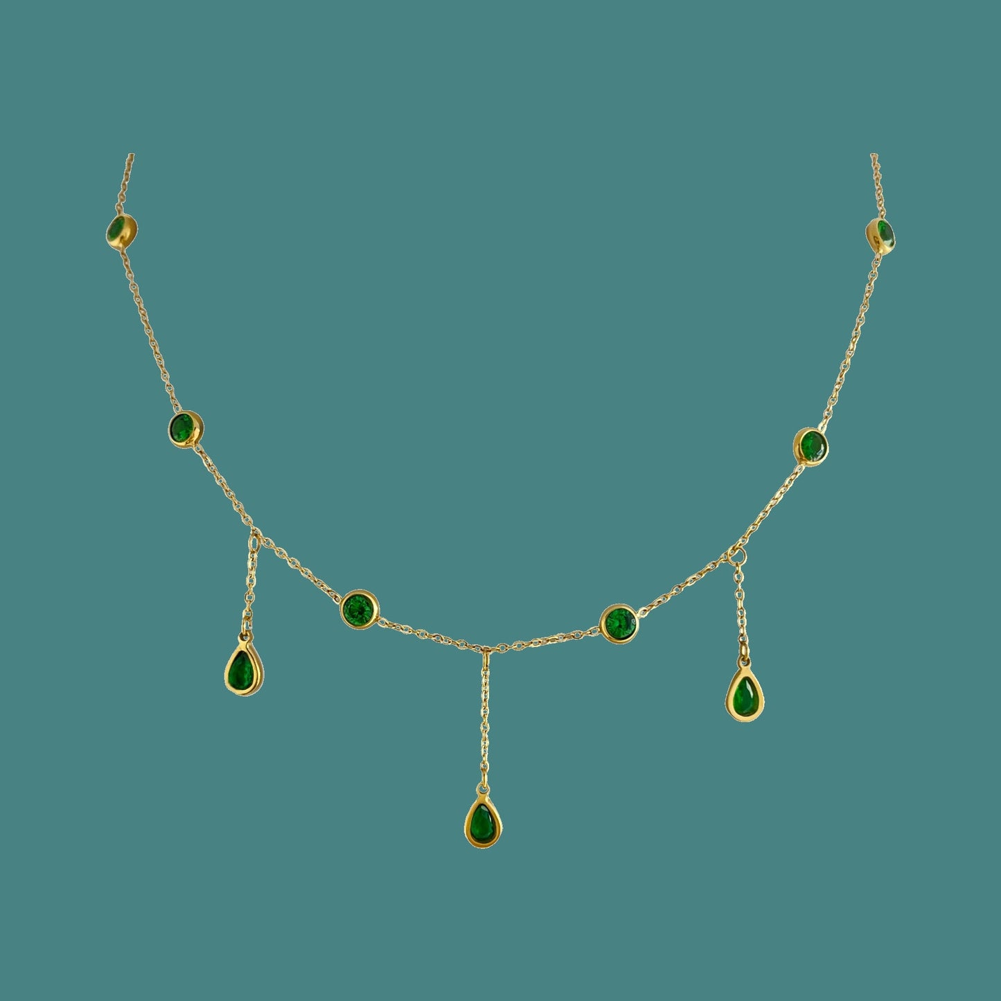 Dazzling Beccarite Tassel Choker Necklace.