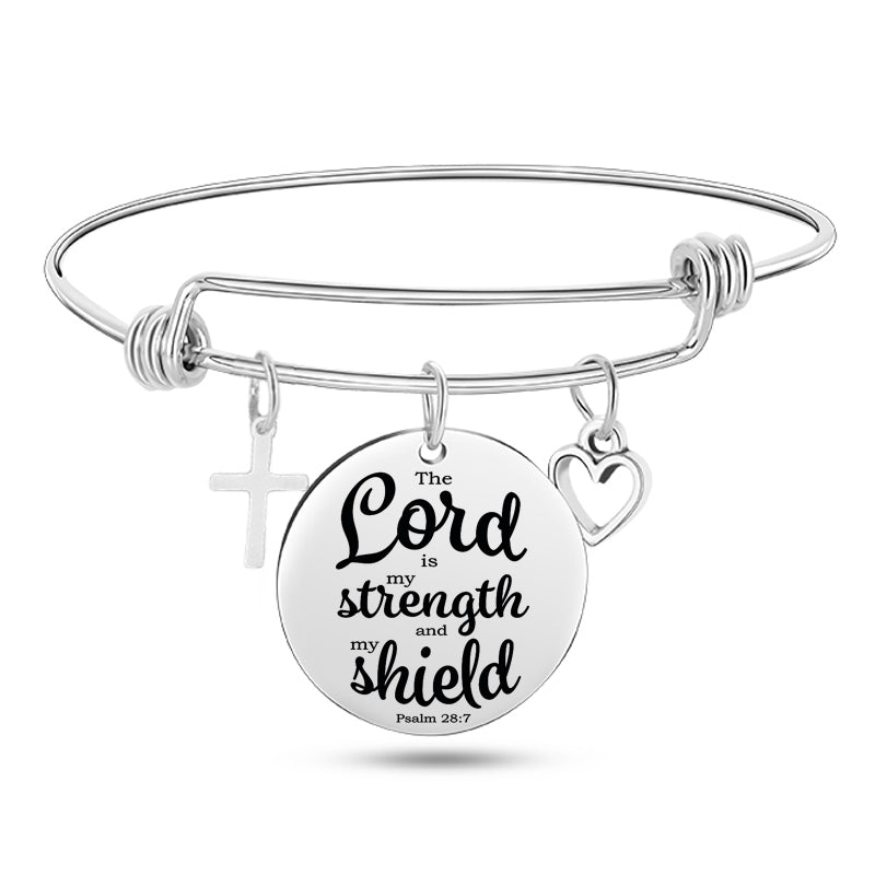 Bible Scripture Stainless Steel Bangle Bracelet